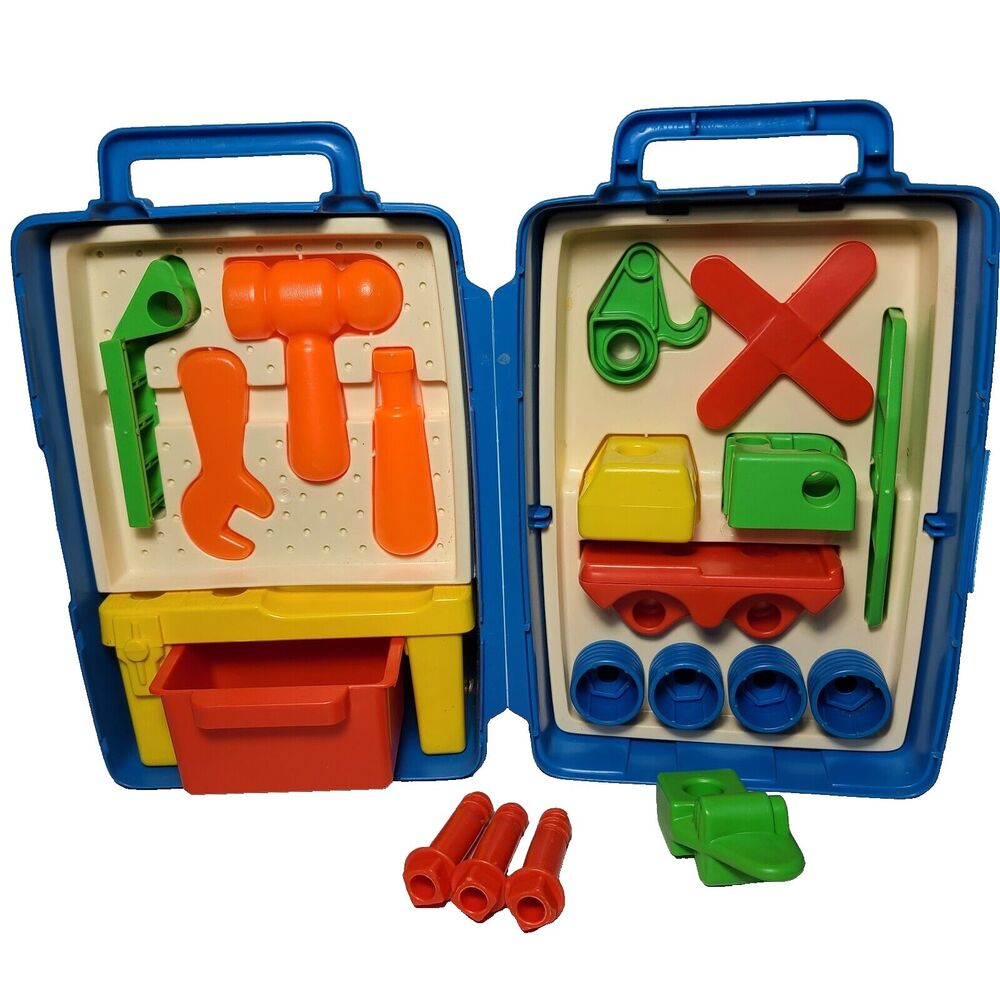 TUFFSTUFF WORKSHOP Tool Kit Bench Set Blue w case Vintage 1978 Mattel Tuff Stuff